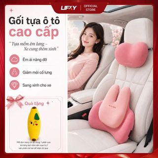Combo Gối Tựa Đầu & Tựa Lưng Xe Hơi ComfyRab Công Thái Học Cao Cấp – Êm Ái Chuẩn Hạng Thương Gia