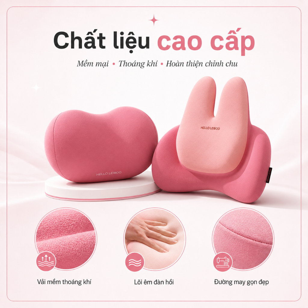 Combo Gối Tựa Đầu & Tựa Lưng Xe Hơi ComfyRab Công Thái Học Cao Cấp – Êm Ái Chuẩn Hạng Thương Gia