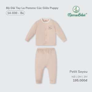 (MamanBébé chính hãng) Bộ dài tay La Pomme cúc thẳng mềm mịn - Newborn
