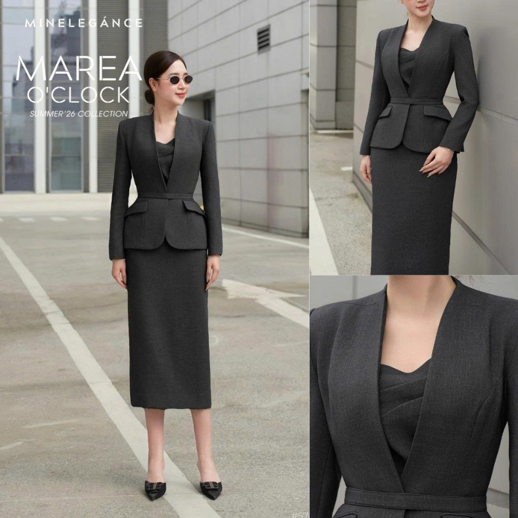 MINELEGÁNCE | SET VEST ÁO DÂY XẾP LY THANH LỊCH, SANG TRỌNG - MIN570