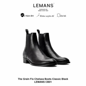 Giày Chelsea Boots nam LEMANS da bò CB01.1, Mũi nhọn - Đế gót tăng cao 5cm - bảo hành 24 tháng