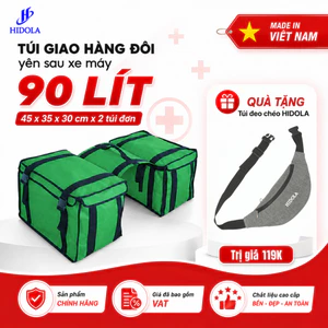 TÚI GIAO HÀNG ĐÔI yên sau xe máy, 45 LÍT x 2