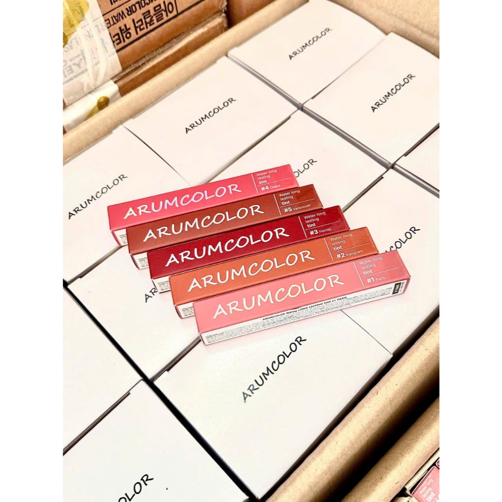 A04_Son Tint Bóng Arumcolor Water Long Lasting Tint Dưỡng Ẩm Mềm Môi 4g