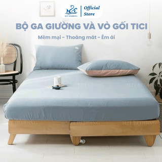 Bộ ga giường và vỏ gối Cotton Tici M2T BEDDING mềm mịn mát thoáng khí thấm hút tốt đủ kích thước m6/m8/2m2