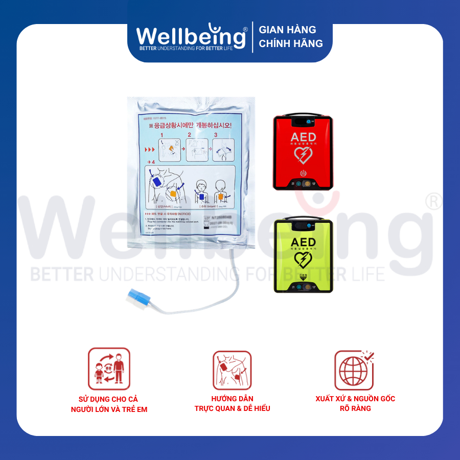 Miếng Dán Điện Cực Máy Phá Rung Tim Ngoài Tự Động AED Nanoom Tech ...