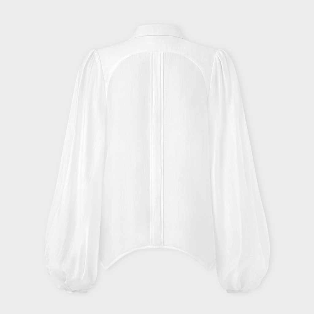 Áo Sơ Mi Nữ Trắng Tay Phồng Phối Ren Oversize - Dear José - FALLING FOR YOU ORGANZA BLOUSE | BigBuy360 - bigbuy360.vn