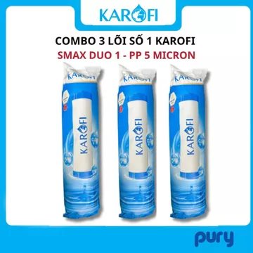 Bộ 3 lõi lọc nước Karofi số 1 SMAX DUO 1 VI LỌC - PP 5 Micron - Hàng chính hãng