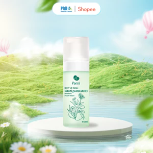 Dung dịch vệ sinh phụ nữ dạng bọt Mochi siêu mịn Pami pHGuard 50ml dưỡng ẩm cân bằng pH, giảm vi khuẩn