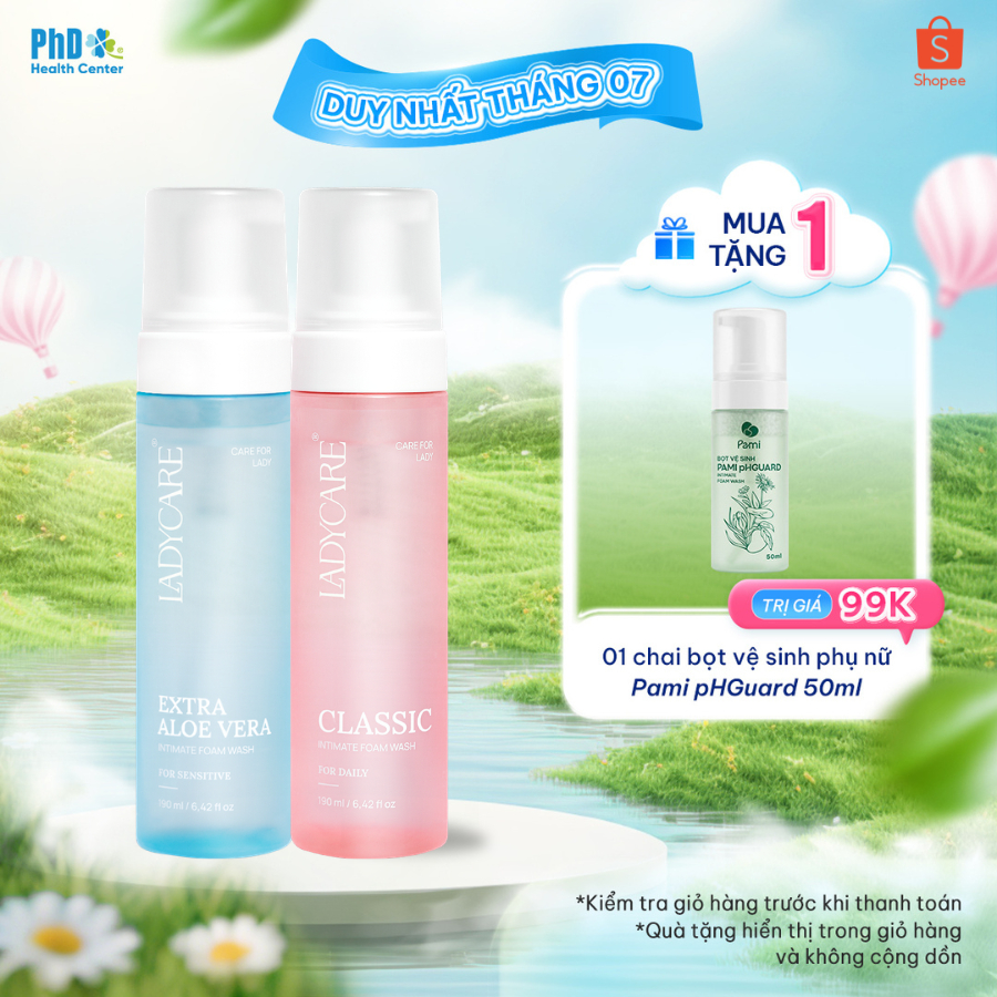 Dung Dịch Vệ Sinh Phụ Nữ Dạng Bọt Cao Cấp Ladycare Classic Và Ladycare Extra Aloe Vera