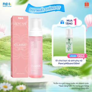 Dung Dịch Vệ Sinh Phụ Nữ Dạng Bọt Ladycare Classic Mọi Loại Da, Làm Sạch Và Duy Trì pH 190ml