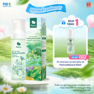Dung dịch vệ sinh phụ nữ dạng bọt siêu mịn Pami pHGuard dưỡng ẩm cân bằng pH, giảm vi khuẩn