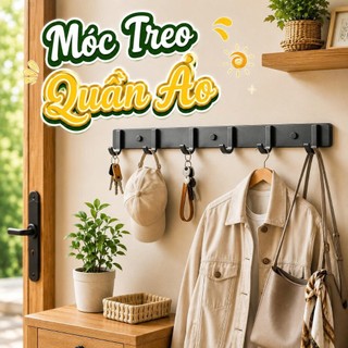 Móc treo nhà tắm đa năng dán tường nhôm không gỉ, dán sau cửa chịu lực lớn kèm keo + đinh cố định HomieTech