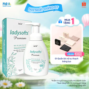 Dung Dịch Vệ Sinh Phụ Nữ Dạng Bọt Cao Cấp Ladysofts Premium Làm Sạch Và Duy Trì Độ pH Tự Nhiên 250ml - 100ml