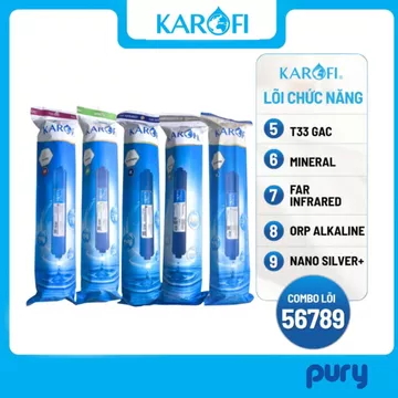 Bộ 5 lõi chức năng Karofi 56789 (T33, Min, Far, Nano, ORP Alkaline) - Lõi khoáng Karofi Hàng chính hãng