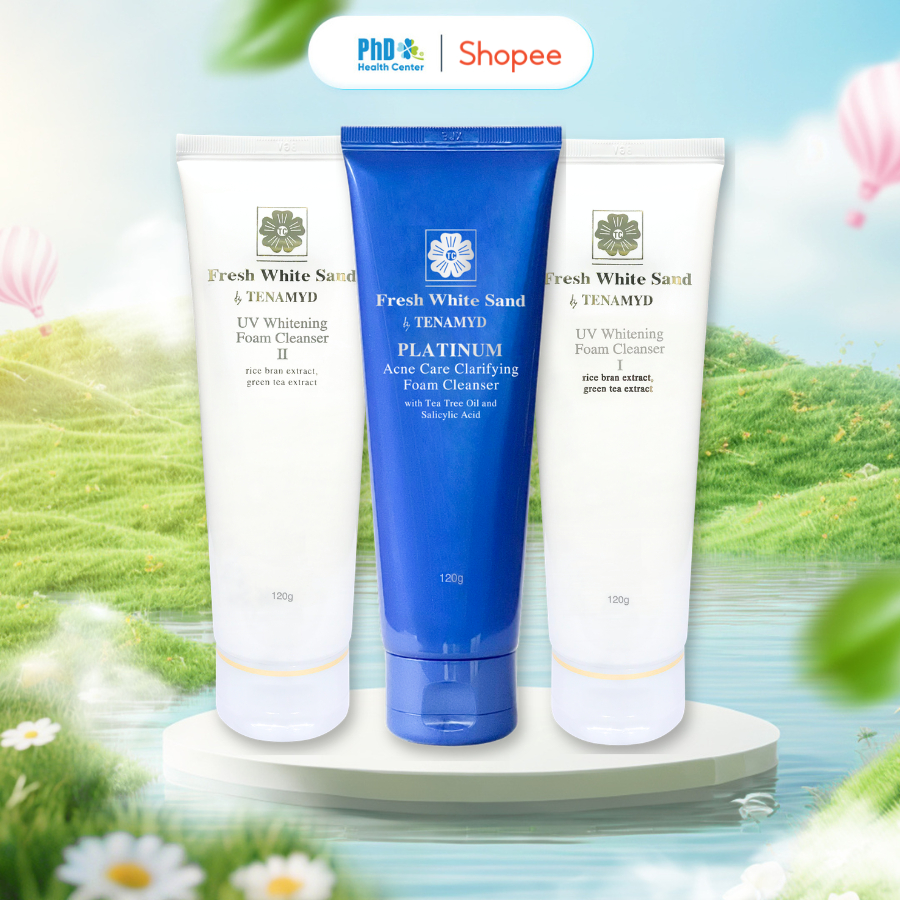 Sữa Rửa Mặt Trắng Da Fresh White Sand Tenamyd I, II, III 120g - Sữa Rửa Mặt Làm Sạch Sâu