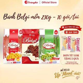 Bánh bông lan trứng sữa Belgi mềm Tràng An 230g ba hương vị ngon tuyệt