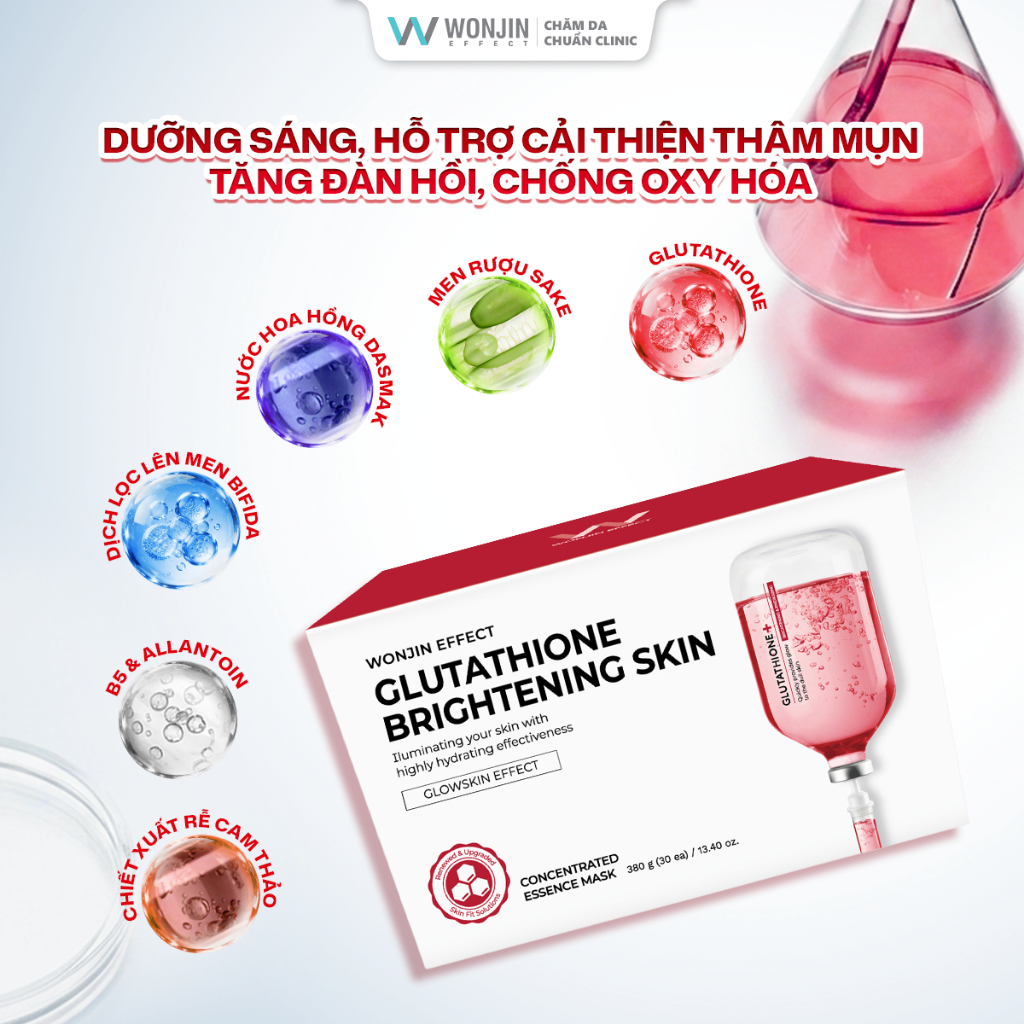 [DEAL HOT] Hộp 30 Mặt Nạ Giúp Dưỡng Da Chuẩn Clinic Mỗi Ngày WonJin Effect Mask 350g (hộp 30 Mask)