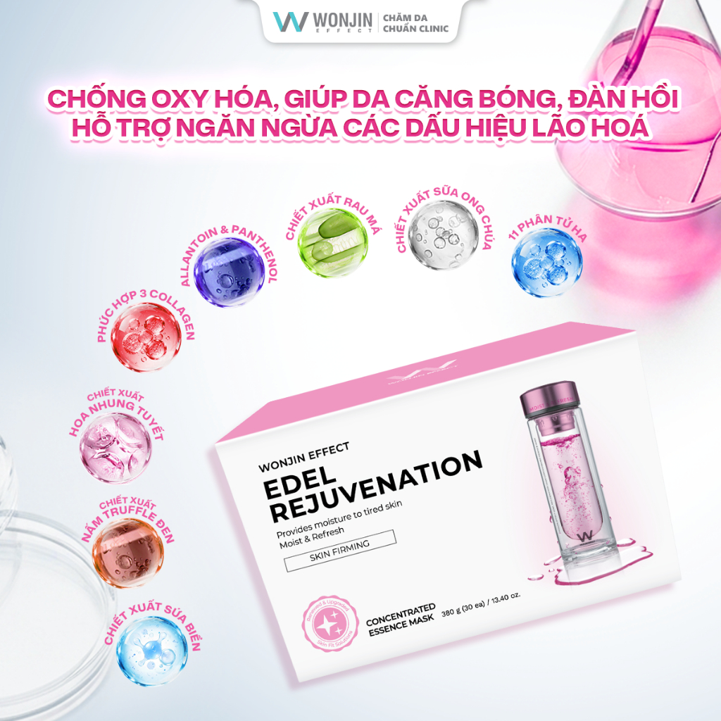[DEAL HOT] Hộp 30 Mặt Nạ Giúp Dưỡng Da Chuẩn Clinic Mỗi Ngày WonJin Effect Mask 350g (hộp 30 Mask)