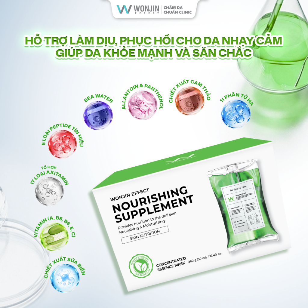 [DEAL HOT] Hộp 30 Mặt Nạ Giúp Dưỡng Da Chuẩn Clinic Mỗi Ngày WonJin Effect Mask 350g (hộp 30 Mask)