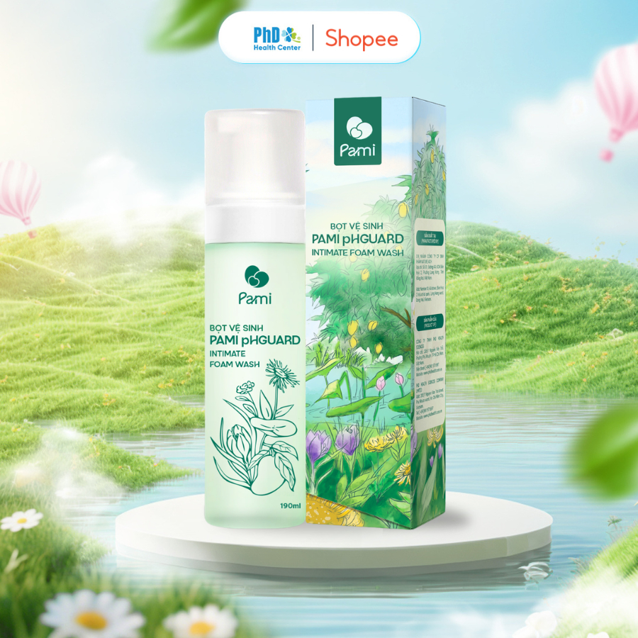 Combo 2 chai dung dịch vệ sinh phụ nữ dạng bọt siêu mịn Pami pHGuard 190ml dưỡng ẩm cân bằng pH, giảm vi khuẩn