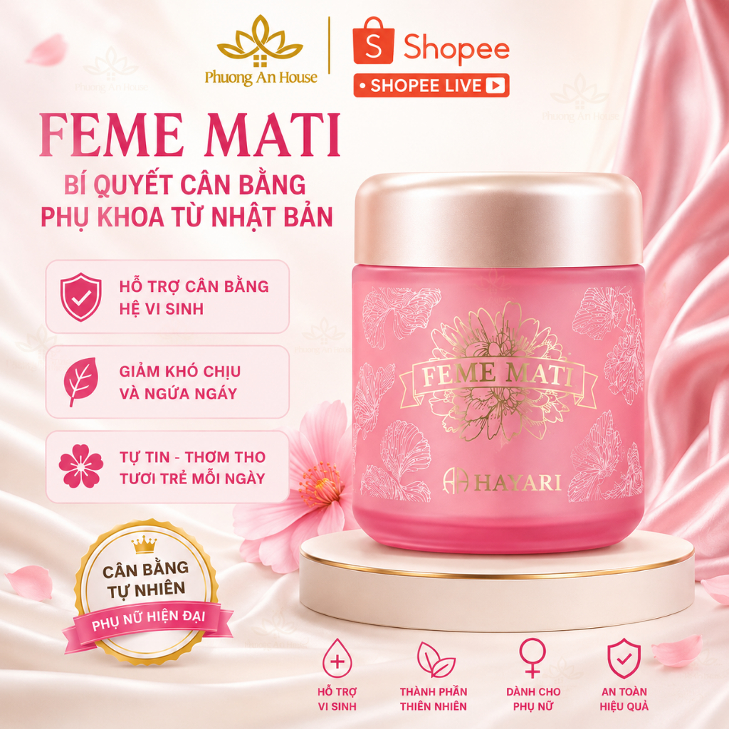 Viên Uống Feme Mati Hayari Nhật Bản Men Vi Sinh Hỗ Trợ Cân Bằng Hệ Vi Sinh Nữ 45 viên