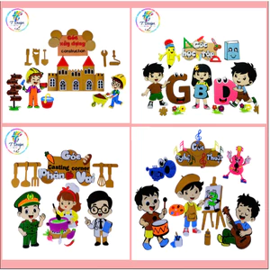 Decal Bóc dán Trang Trí Mầm Non kt 32*43cm