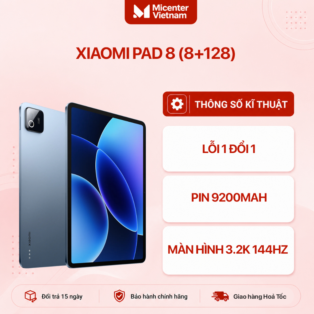 Máy Tính Bảng Xiaomi Pad 8 8GB 128GB Chính Hãng BH 18 Tháng