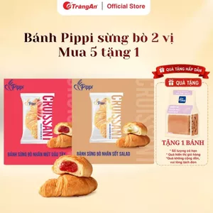 Bánh Pippi sừng bò nhân mứt dâu tây, sốt salad ăn sáng ăn xế 50g x 40 túi/thùng |Tràng An