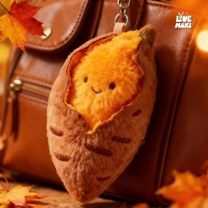 Móc Khóa Khoai Lang Mật Nướng Nhồi Bông Siêu Cute Mặt Cười, Phụ Kiện Treo Balo Túi Xách