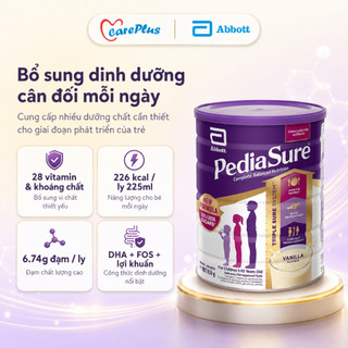 Sữa PediaSure Úc Abbott 850g Vani Dinh dưỡng cho trẻ biếng ăn 1-10 tuổi, nhập khẩu Úc chính hãng