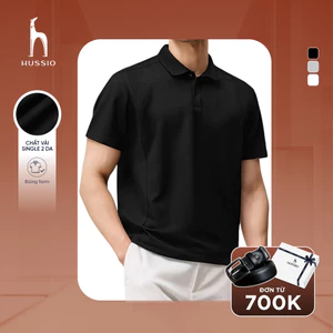 Áo polo UPBODY SNAP form cleanfit, vải single dày dặn, đứng form, giảm nhăn - HUSSIO