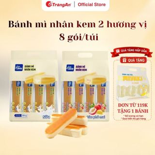 Bánh mỳ HANDY nhân kem vị đào phô mai, vị sữa thơm ngon dinh dưỡng cho bữa sáng, bữa xế túi 264g x 8 gói | Tràng An