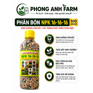 Phân NPK tổng hợp 16-16-16 chuyên dùng cho hoa, cây cảnh (Chai 450g)