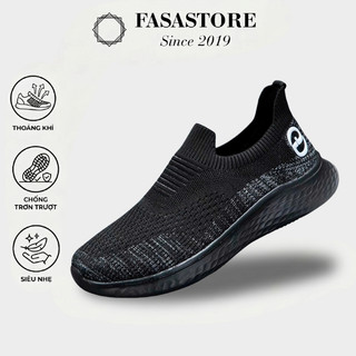 Giày Lười Nam FASASTORE Siêu Nhẹ Êm Chân Vải Lưới Thoáng Khí, Đế Mềm Chống Trơn Đi Bộ Thể Thao