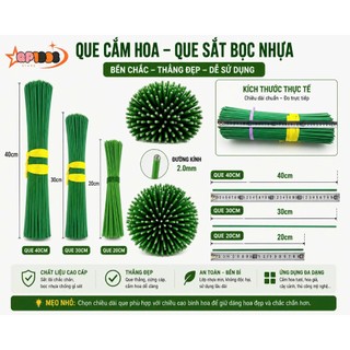 [ RẺ VÔ ĐỊCH ] Que Kẽm Cắm Hoa Sáp, Hoa Lụa, Cốt kẽm bọc nhựa làm hoa handmade bền đẹp chống gỉ