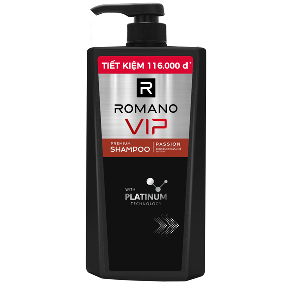 [SVIP] [Dung Tích Lớn] Dầu gội nam Cao Cấp Romano VIP Passion / Vision mùi Hương Bí Ẩn Nam Tính 830G