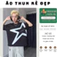 Áo thun, phông NGÔI SAO SIMON Áo tay lỡ tshirt cổ tròn UNISEX nam nữ Cotton oversize form rộng