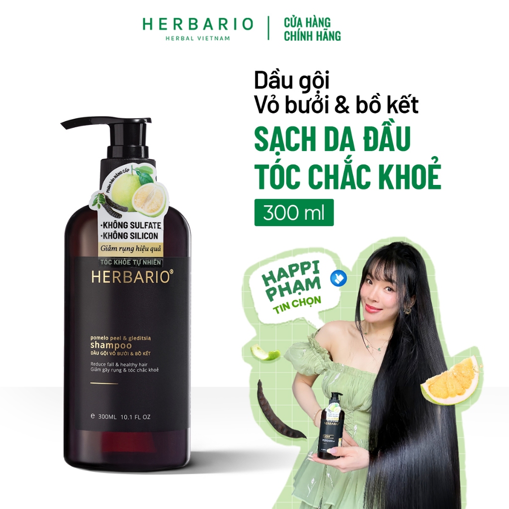 Dầu gội vỏ bưởi và bồ kết Herbario 300ml
