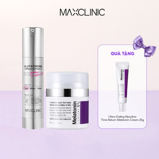 Bộ Đôi Dưỡng Ẩm Cải Thiện Nếp Nhăn Maxclinic Tinh Chất Vi Kim Và Kem Melatonin [Ampoule Shot 50ml + Melatonin Cream 50g]