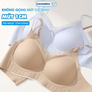 Áo ngực nữ su đúc cao cấp không gọng cup 3D nâng ngực, Áo lót nữ mút mỏng 1.5cm dây đôi phối ren ZANABRA A2606