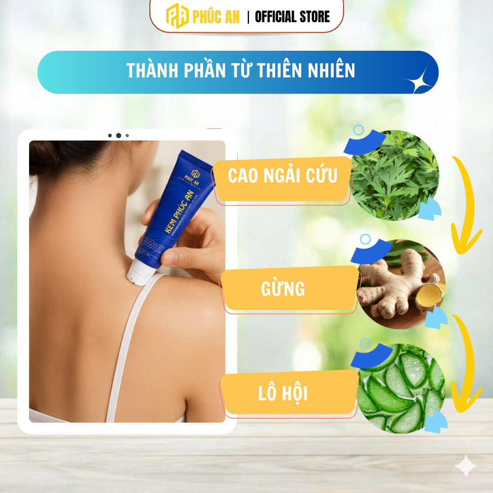 Con lăn massage cổ vai gáy Phúc An, thanh con lăn cạo gió mát xa, làm dịu các cơn đau mỏi - 50gr