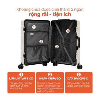 [⚡️SIÊU PHẨM MỚI] Vali Khoá Khung MIAvn Larita FREM - Size 20/24/28, Chất Liệu PC/ABS Cao Cấp, Khóa Khung Số TSA Bảo Mật