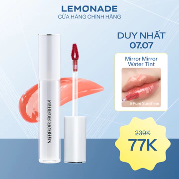 [GIFT] Son tint bóng không dính bền màu LEMONADE Mirror Mirror Water Tint 4g