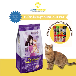 Hạt Cho Mèo Duolight Cat 1kg - Thức Ăn Mèo Hỗ Trợ Tiết Niệu, Tiêu Hóa, Bóng Mượt Lông
