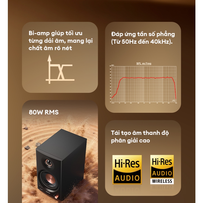 Loa Kiểm Âm EDIFIER MR4 MKII | Công Xuất 80W | Bluetooth 6.0 | Hi-Res Audio & Hi-Res Audio Wireless | Bảo Hành 15 Tháng | BigBuy360 - bigbuy360.vn