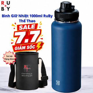 Bình Giữ Nhiệt 1000ml Ruby Thể Thao Inox 304, Giữ Lạnh 24H, Giữ Nóng 12H, Tiện Lợi Dễ Mang