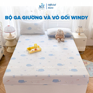 Bộ ga giường và vỏ gối Cotton Đũi Windy M2T BEDDING - bộ gồm 1 ga giường và 2 vỏ gối nằm, mềm, mịn, mát