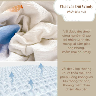 Bộ ga giường và vỏ gối Cotton Đũi Windy M2T BEDDING - bộ gồm 1 ga giường và 2 vỏ gối nằm, mềm, mịn, mát