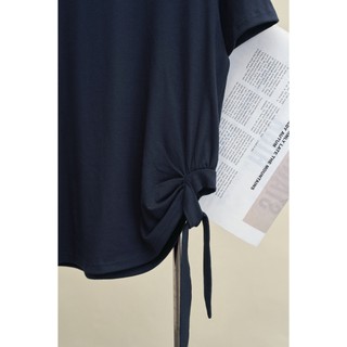 Áo Thun Nữ LAMER FASHION Cộc Tay Chất Cotton Nhún Gấu Buộc Nơ O61S26H024