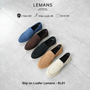 Lemans SL5.01, giày lười da lộn, đế êm chân, giày công sở trẻ trung, BH 12T